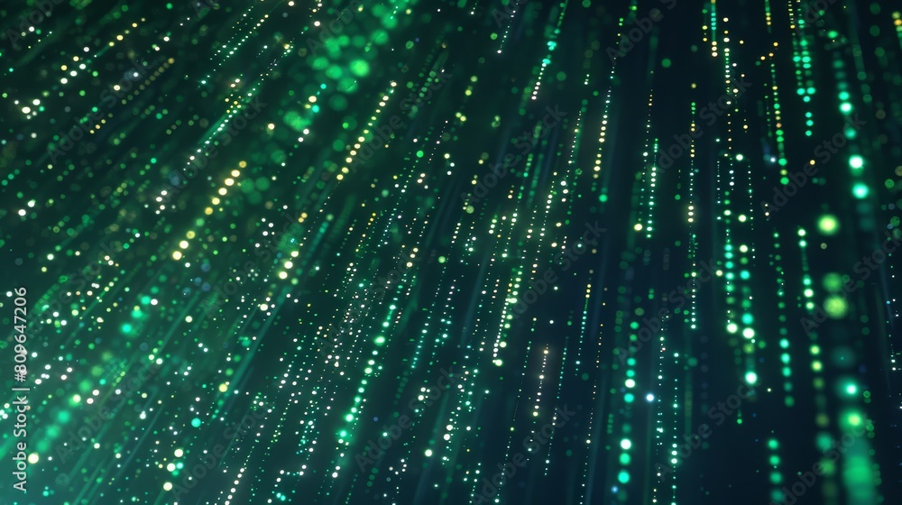 Aufkleber A binary code sequence cascading down a digital screen, transforming into a breathtaking aurora borealis.