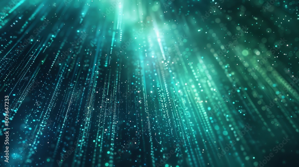 Aufkleber A binary code sequence cascading down a digital screen, transforming into a breathtaking aurora borealis.