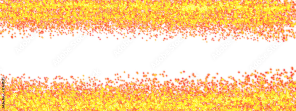 Poster Sparkling vector dust border on transparent background. Golden sparkling lights. Frame of sparkling particles. Magic star effect. Shiny background. Festive party design. PNG image