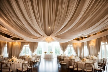 Wedding event curtain background with elegant decoration