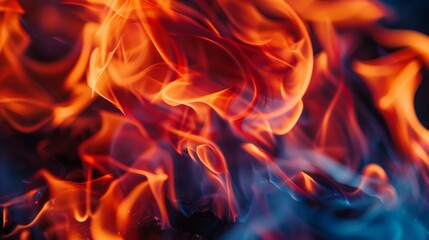 A close-up shot of a flame, its dancing tongues of fire glowing with a warm, inviting light. The colors of the flame blend together to create a mesmerizing gradient effect,