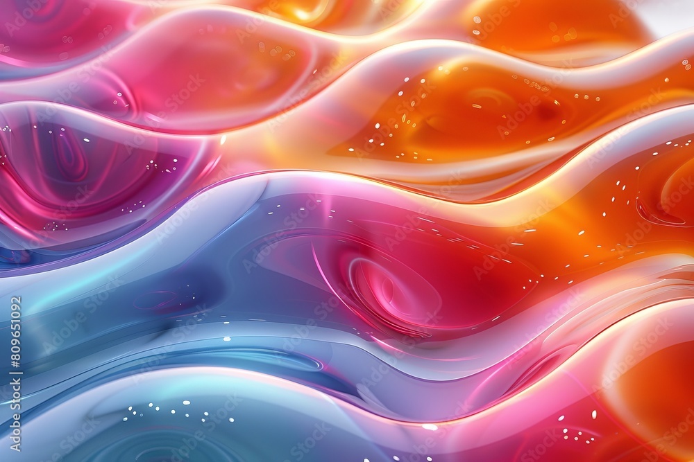 Poster this digital artwork captures flowing forms in warm colors with a 3d effect that gives the impressio