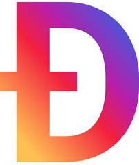 Obraz premium Instagram Alphabet Gradient Letter Đ Instagram Posts Typeface Gradient Instagram Style Alphabet