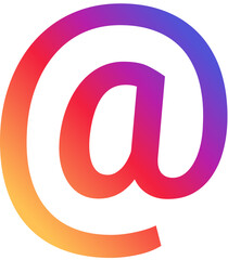Fototapeta premium Instagram At Symbol Instagram App Gradient Characters Vibrant Typography Accent