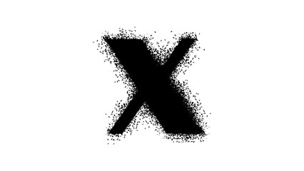 letter X with Spray Paint Drips, black isolated silhouette © OMIA