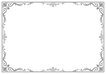 Thai pattern frame and gray vintage border for making cards