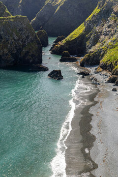 Sea stacks and sea arches on the Copper Coast, County Waterford, Ireland