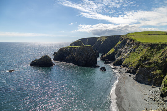 Sea stacks and sea arches on the Copper Coast, County Waterford, Ireland