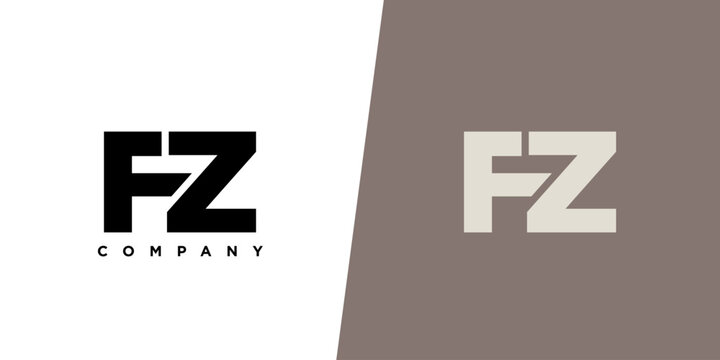 Letter F and Z, FZ logo design template. Minimal monogram initial based logotype.