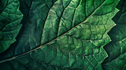 Abstract nature background with green leaf texture.