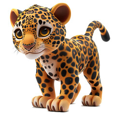 Cute Leopard cartoon illustration. Cheetah cartoon character