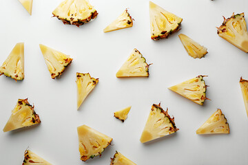 Naklejka premium a white table topped with slices of pineapple