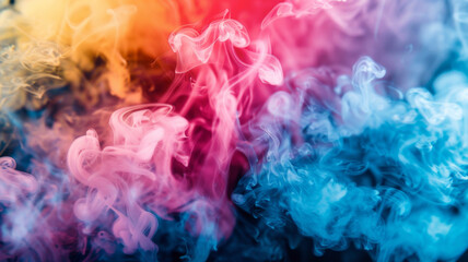 Obraz premium Exploring a Vibrant Vape Club Diverse Flavors, Aromatic Clouds, and smoke. Concept Vape Flavors