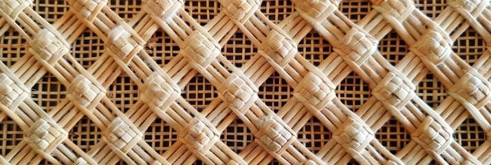 Naklejka premium A bamboo weaving pattern, bamboo texture, Rattan Texture