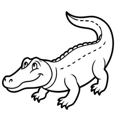 Alligator  LINE ART DESIGN ,GRAPHIC RESOURCE