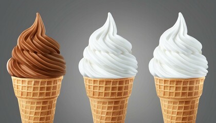 "Indulge in Realistic Soft Serve Delight: The Waffle Cone Experience"