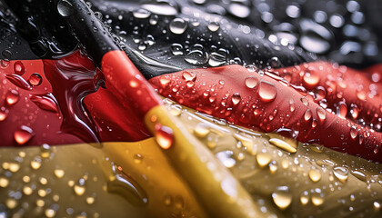 water drops on Germany flag