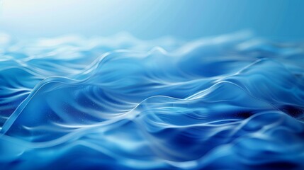 Hypnotic Ocean Waves in Blue Gradient Generative AI