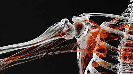 A diagnostic image of rotator cuff tears, showing ligament damage and bone structure for effective orthopedic evaluation and treatment