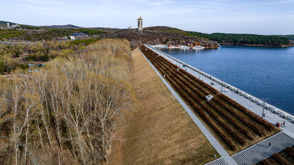 Spring scenery of Jingyuetan National Forest Park in Changchun, China
