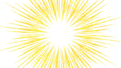 金色風の集中線のイラスト素材