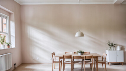 Apartment Beige wall dining room