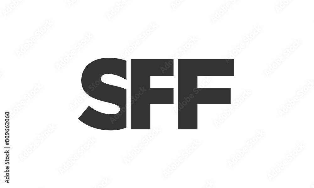 Poster sff logo design template with strong and modern bold text. initial based vector logotype featuring s