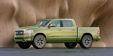 3D rendering of a brand-less generic pickup truck