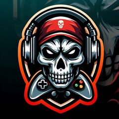 skull logo mascot for gaming logo