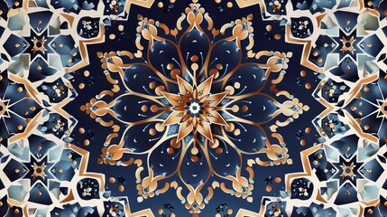 A vector illustration showcasing a seamless pattern inspired by authentic Arabian style.





