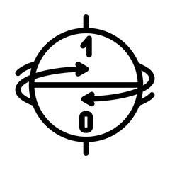 superposition state quantum technology line icon vector. superposition state quantum technology sign. isolated contour symbol black illustration
