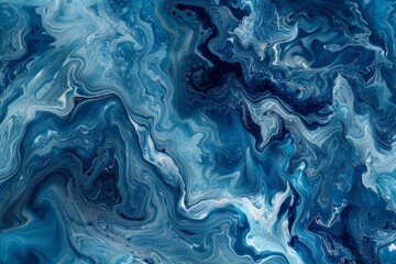 Obraz premium oil paint ink painted waves painting texture colorful background banner - Blue turquoise gold color swirls waves Generative AI. Beautiful simple AI generated image in 4K, unique.