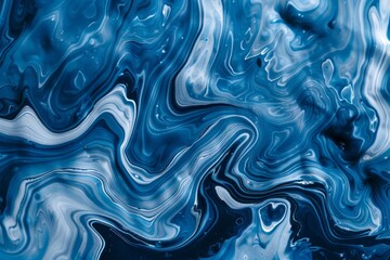 Abstract marble marbled ink painted painting texture luxury background banner - Blue waves swirls gold painted splashe | Generative AI. Beautiful simple AI generated image in 4K, unique.