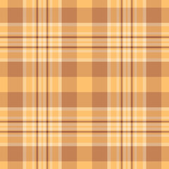 Diagonal check textile vector, hat background seamless plaid. Choose pattern texture tartan fabric in orange and amber colors.