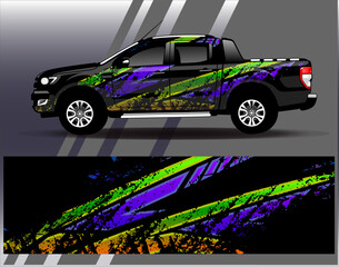 Car wrap design vector.Graphic abstract stripe racing background designs for vehicle, rally, race, adventure and car racing livery