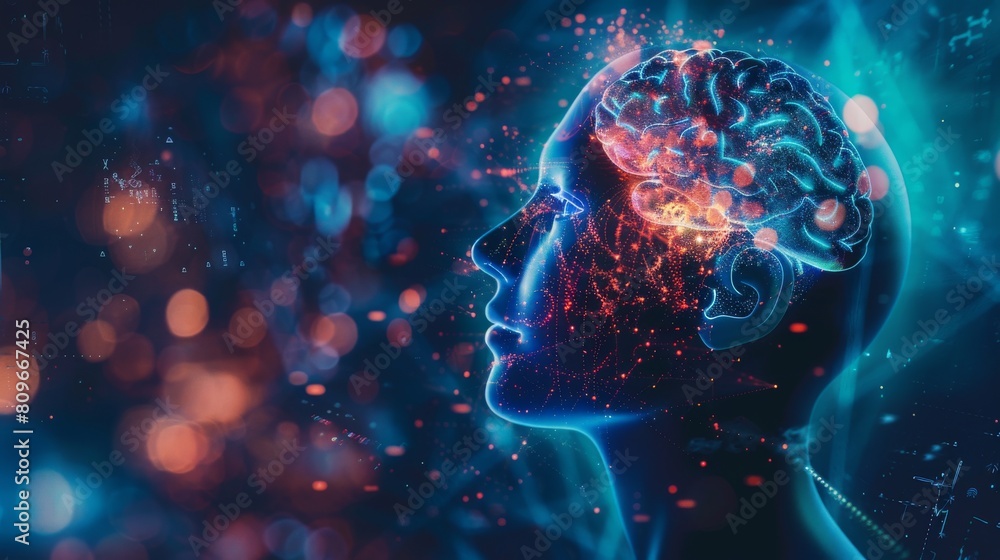Poster brain commands, thinking, learning, development.
