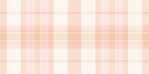 Contemporary check background texture, graceful pattern fabric textile. Celtic seamless vector tartan plaid in sea shell and orange colors.