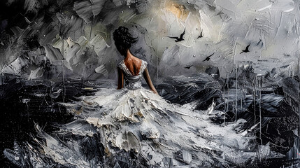Emotional Solitude A Thoughtful Moment Captured in Rich Textures and Earthy Tones in Acryl and Oil Abstract Wallpaper Digital Art Poster Brainstorming Map Magazine Background Cover