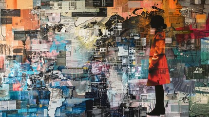 Naklejka premium Data is secure. Art collage.