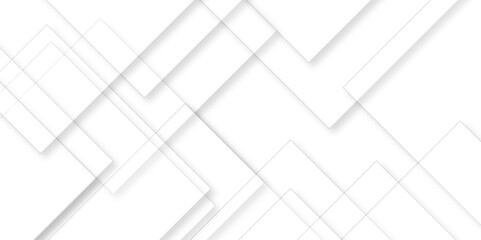 White geometric overlapping square pattern. Vector illustration technology background with shadow. Modern minimal and clean white background with realistic line. light silver background modern design.