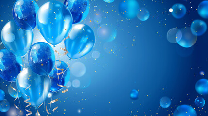 Blue color balloons.