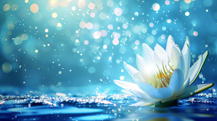 Lotus Serenity: Glowing Meditation. Generative AI