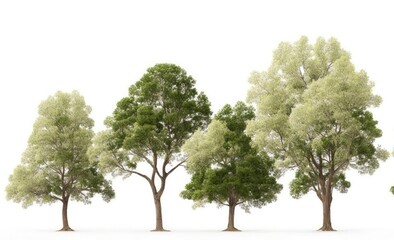 Obraz premium Group trees isolated on white background.
