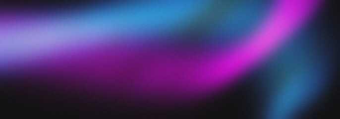 Dark blue purple glowing grainy gradient background black noise texture poster header banner design.Modern horizontal design for mobile app.