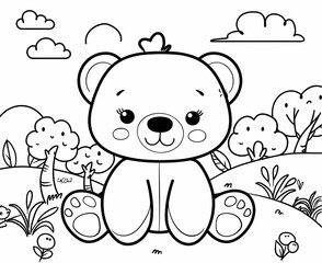 Enjoyable Bear Coloring Pages for Kids