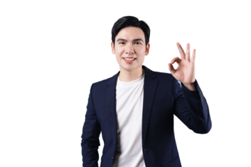 Asian businessman, wearing suit