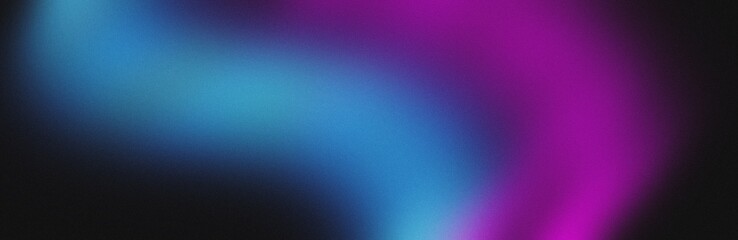 Dark blue purple glowing grainy gradient background black noise texture poster header banner design.Modern horizontal design for mobile app.