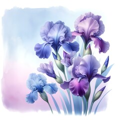 Vibrant-Iris-Flowers-Illustration.