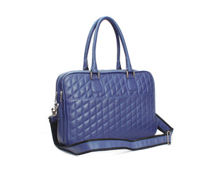 Naklejka premium blue quilted leather handbag isolated