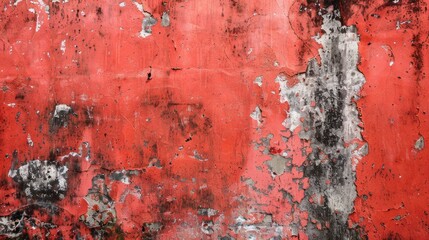 Fototapeta premium Red background showing an aged concrete wall
